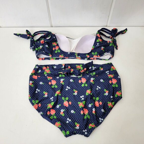 ModCloth Retro Floral High-Waisted Bikini Set Size X-Large - Picture 2 of 8